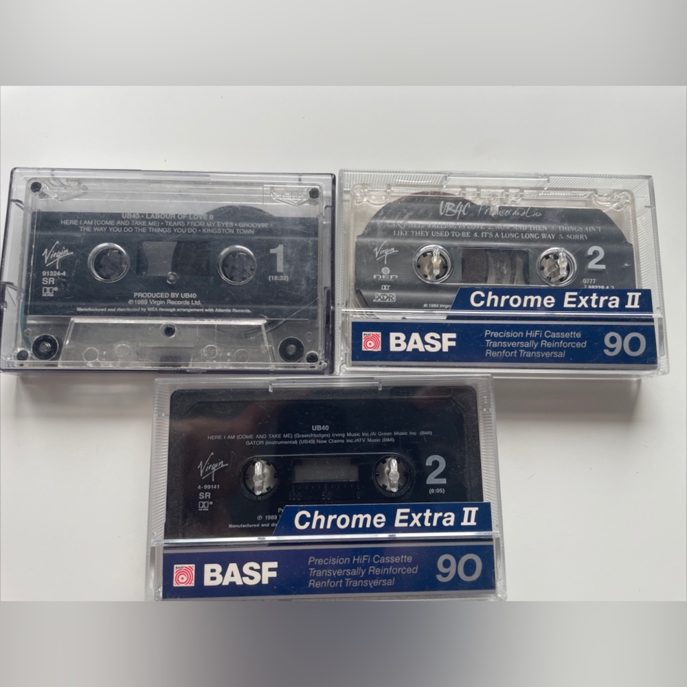 Lot Of 3 UB40 Cassette Tapes! Good Condition! Labor Of Love 2 Unlimited Power